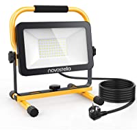 Novostella Foco LED de Trabajo 60W- 6600LM Proyector LED Exterior Portátil Impermeable IP65- Luz Blanco Frío 6000K- con…